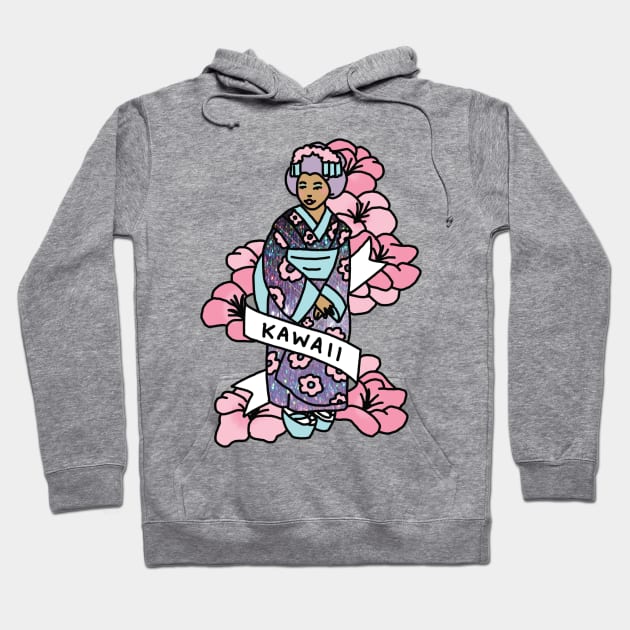 Kawaii Pink Glitter Anime Japan Cosplay Geisha Hoodie by bigkidult